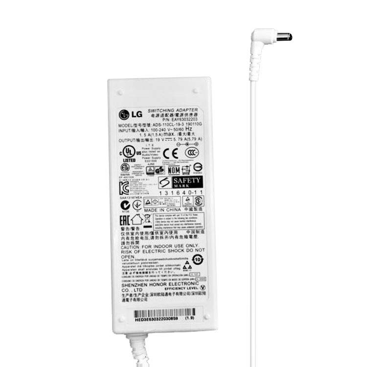 19V/5.79A - 110W LG ADS-110CL-19-3 Chargeur pour LG LED/LCD/TV 34UM88-P  32GK850G-B 34UC89G-B