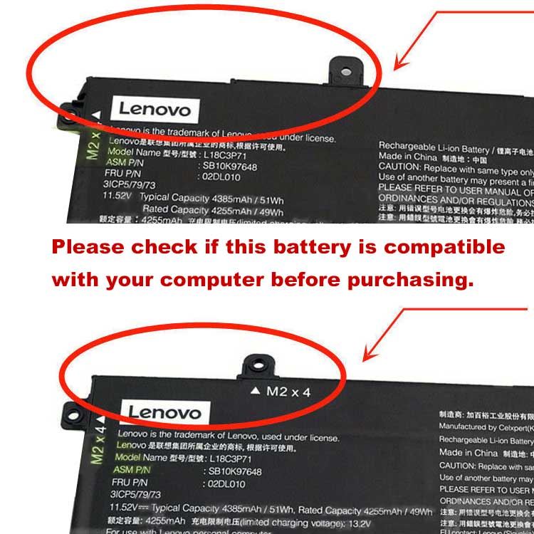 Lenovo ThinkPad T14 1st Gen Série. Batterie